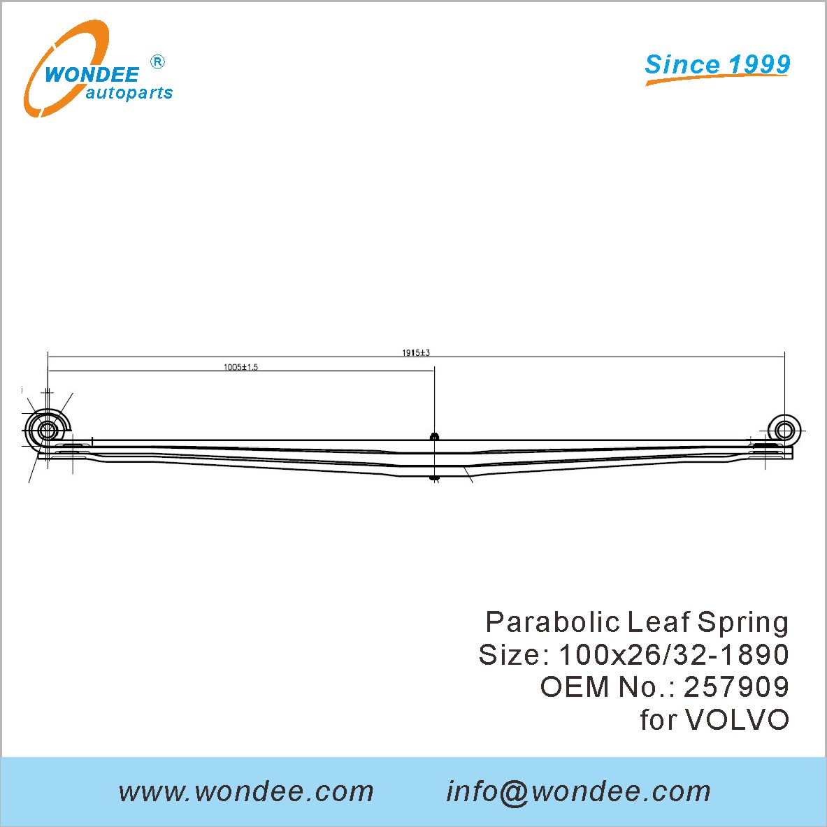 WONDEE HUSTER DIRCTION LEAP Spring OEM 257909 for Volvo