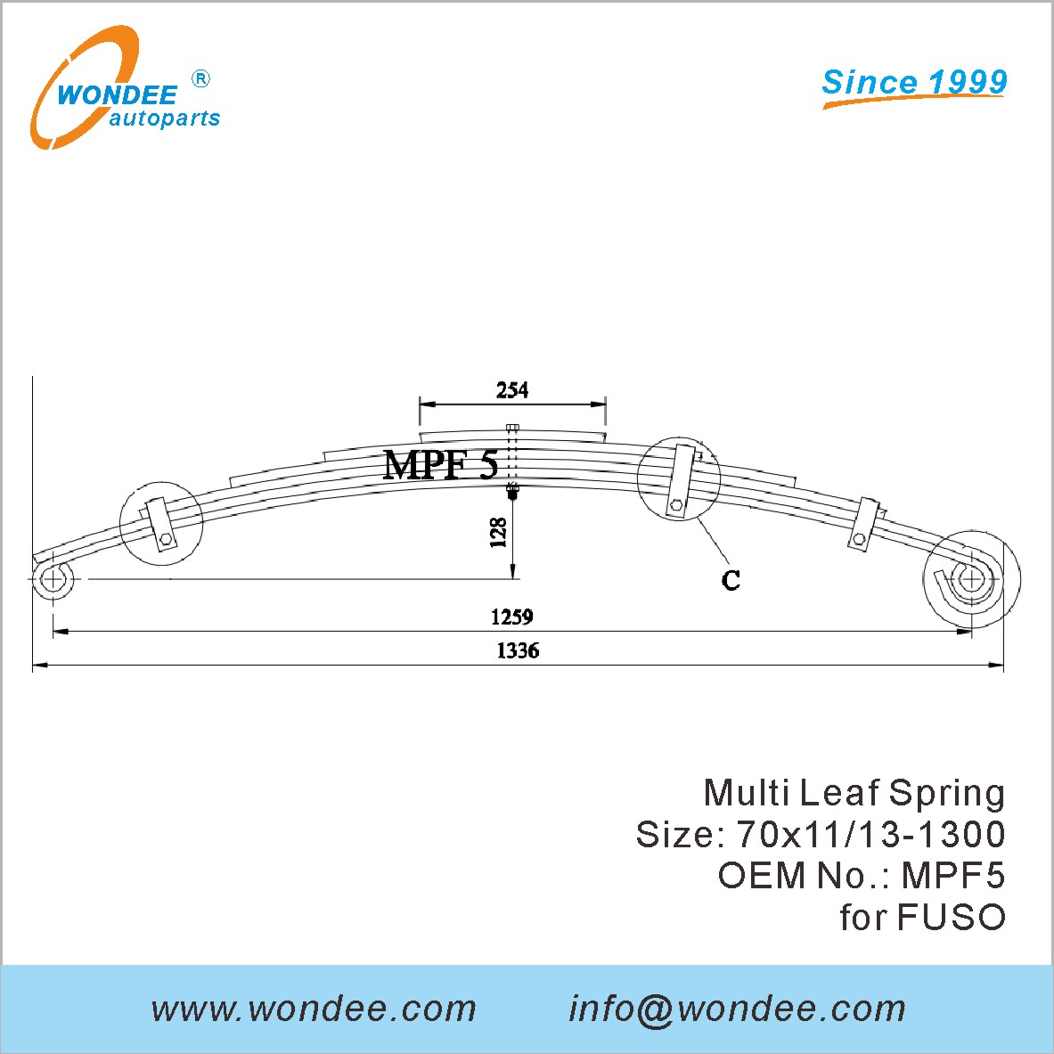 Wondee Light Duty Truck Leaf Spring OEM MPF5 for fuso