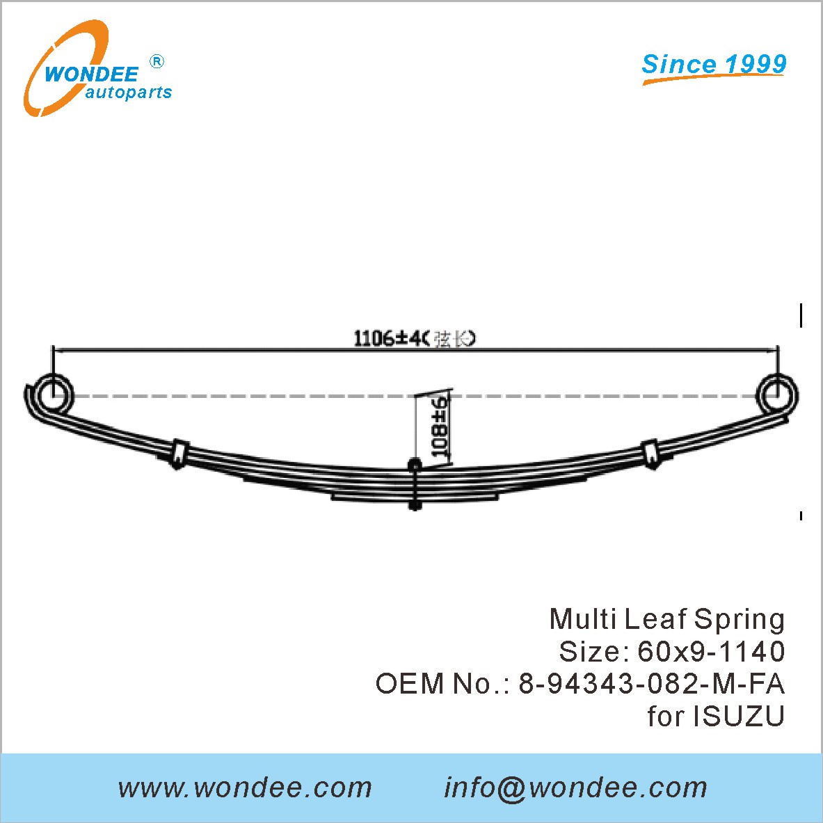Wondee Light Duty Truck Spring OEM 8-94343-082-M-FA for Isuzu