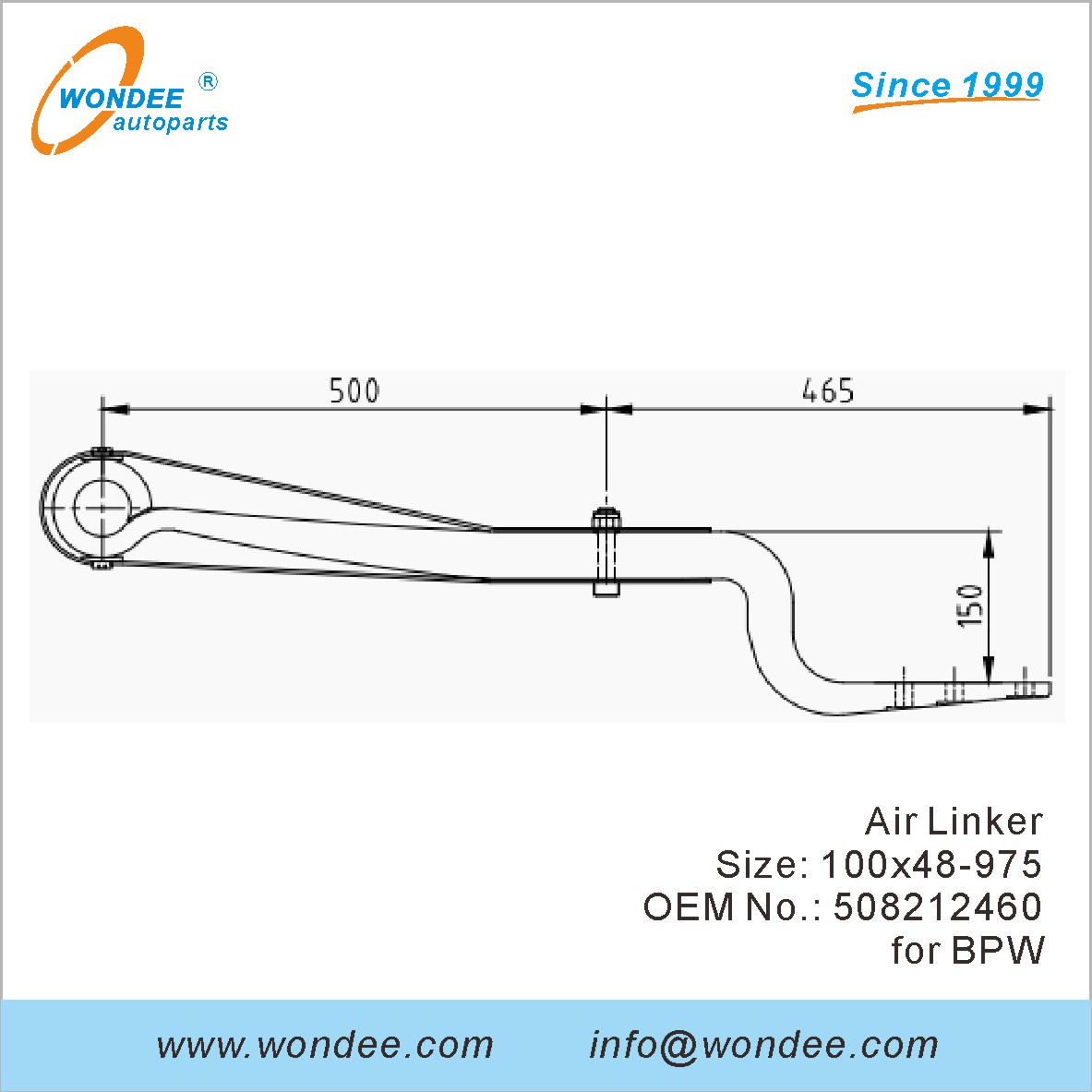 Wondee Autoparts Air Linker OEM 508212460 لـ BPW