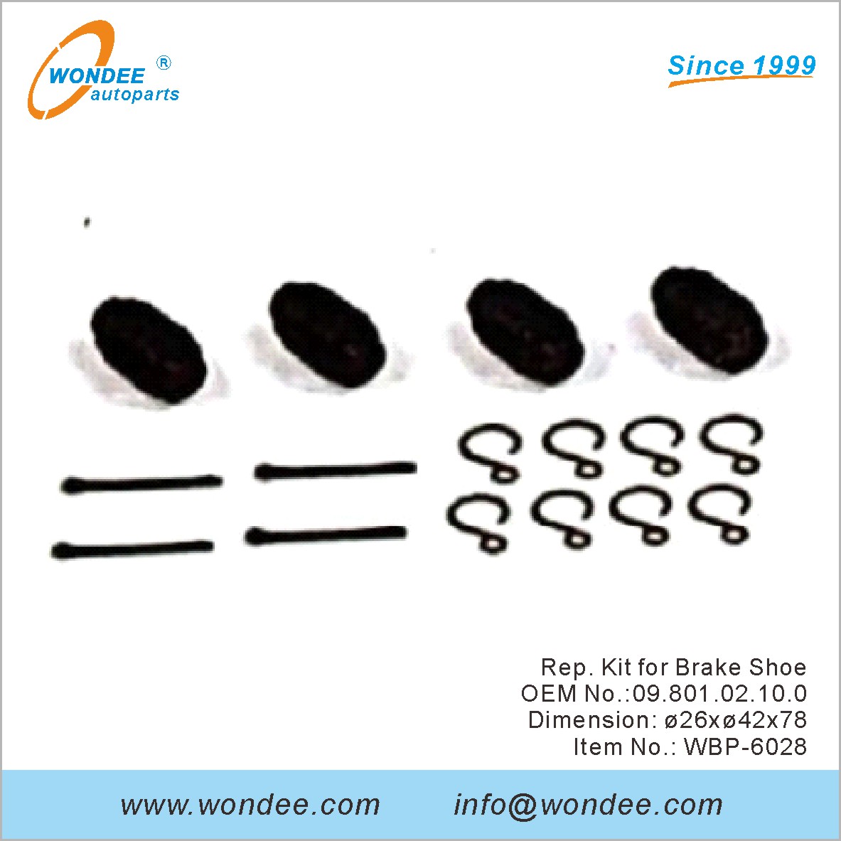 طقم مندوب لفرامل حذاء OEM 0980102100 لـ BPW من Wondee