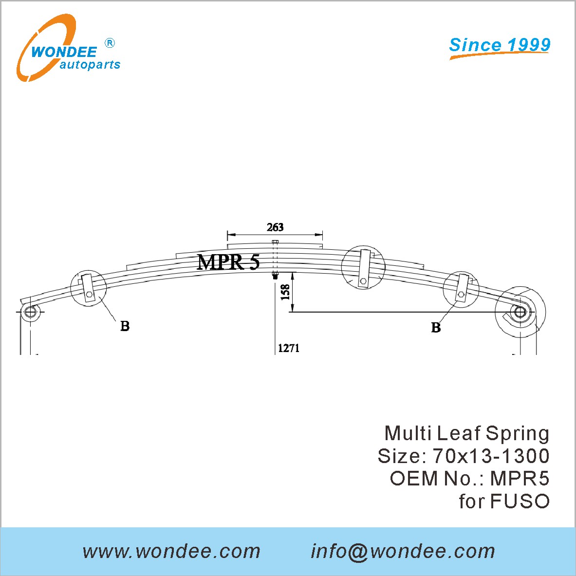 Wondee Light Duty Truck Leaf Spring OEM MPR5 for fuso