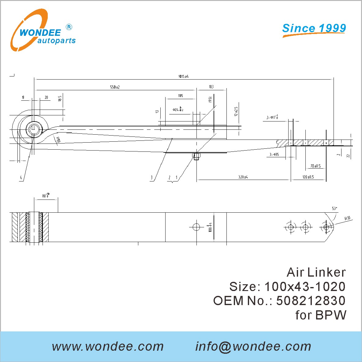 Wondee Autoparts Air Linker OEM 508212830 لـ BPW