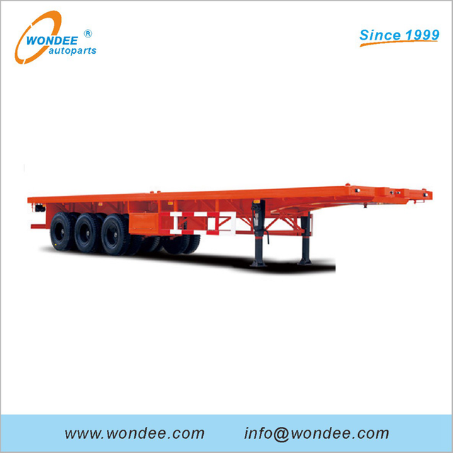 2-axle 3-axle 40 Feet Flatbed نصف مقطورات للحاويات ونقل البضائع السائبة