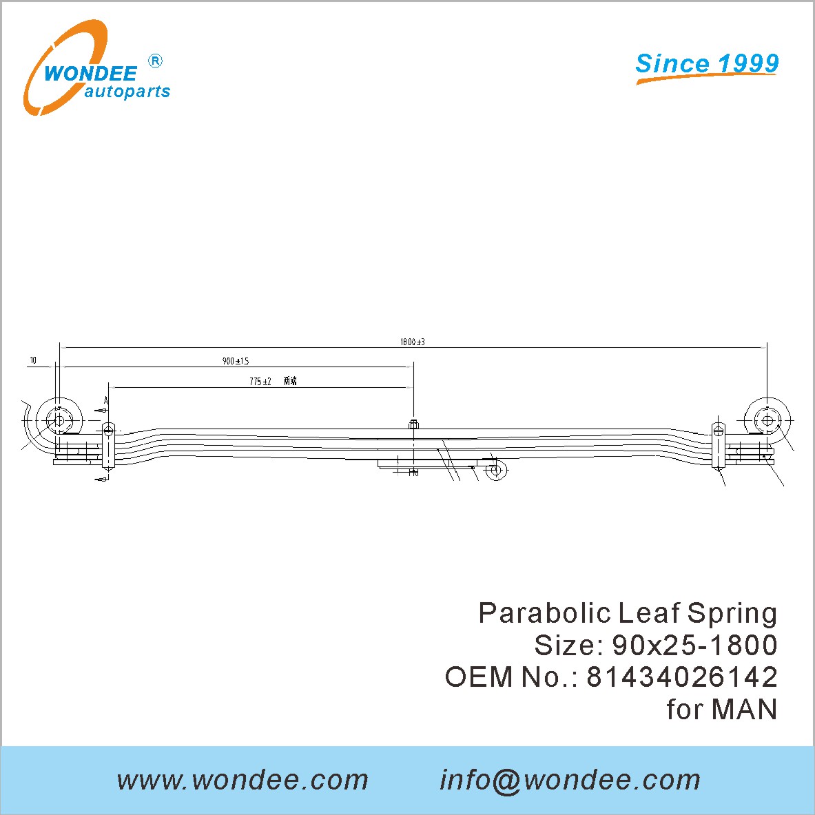 WONDEE HUSTER DUTICH PARABOLIC SPRING OEM 81434026142 للرجل