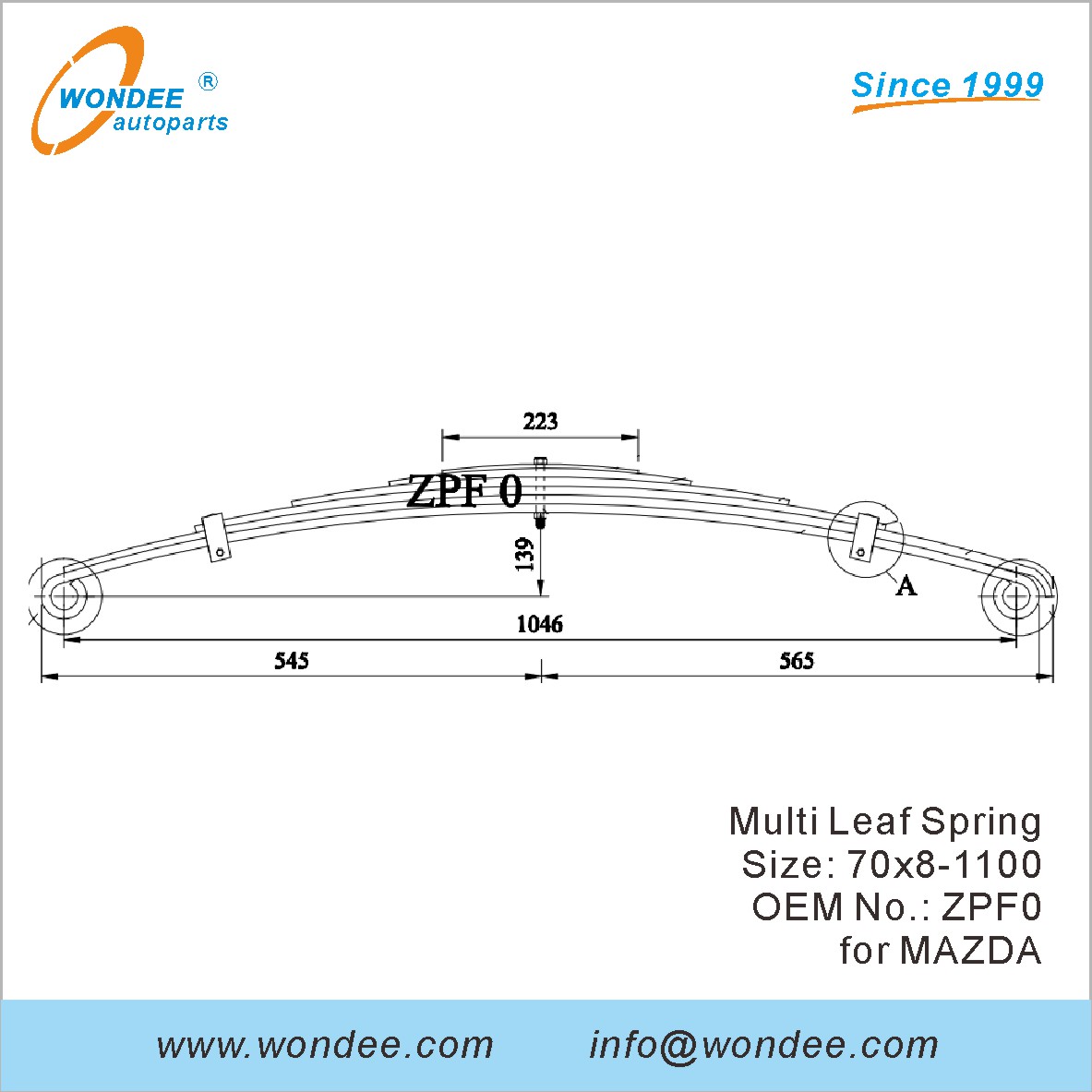 Wondee Light Duty Truck Leaf Spring OEM ZPF0 لـ Mazda