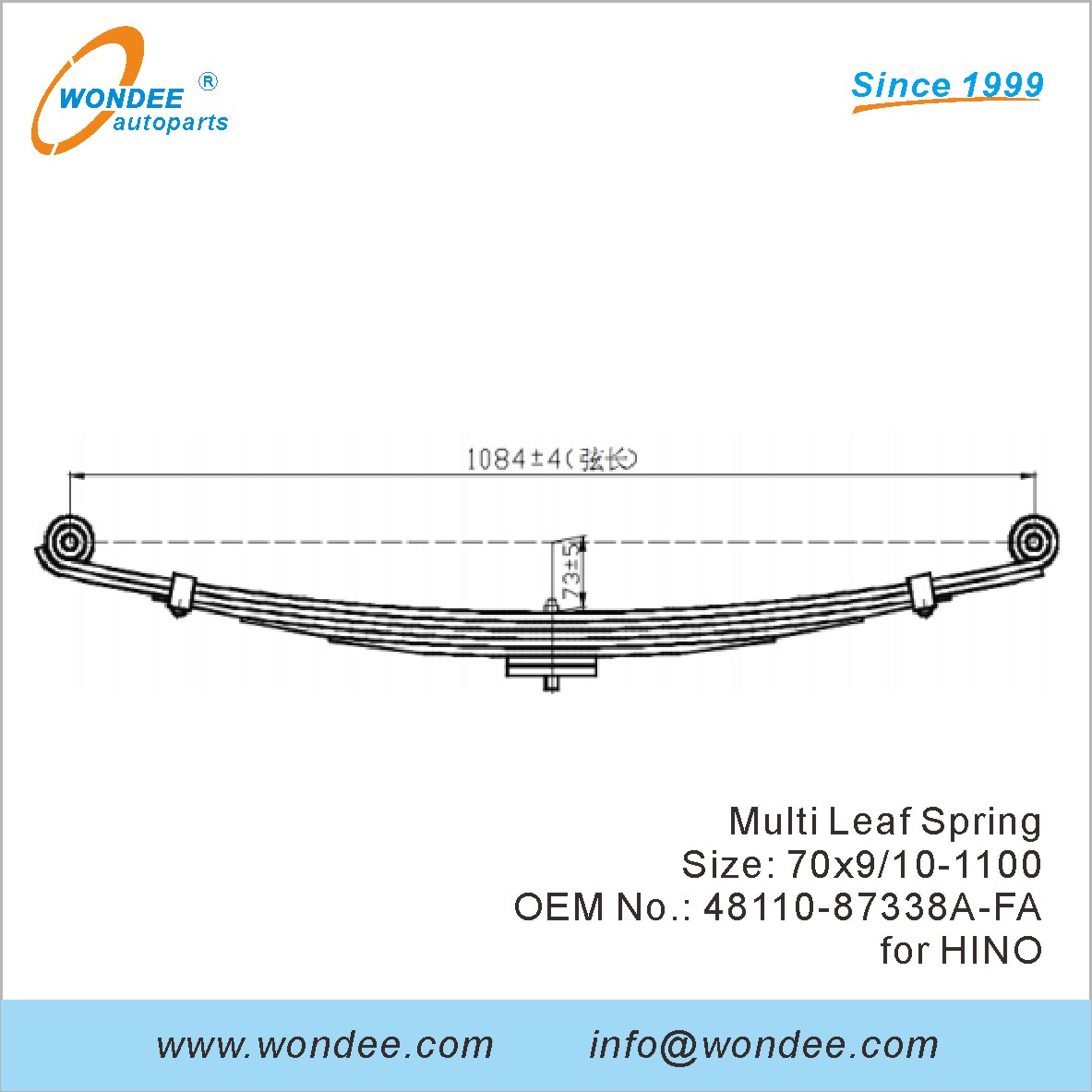 Wondee Light Duty Truck Spring OEM 48110-87338A-FA for Hino