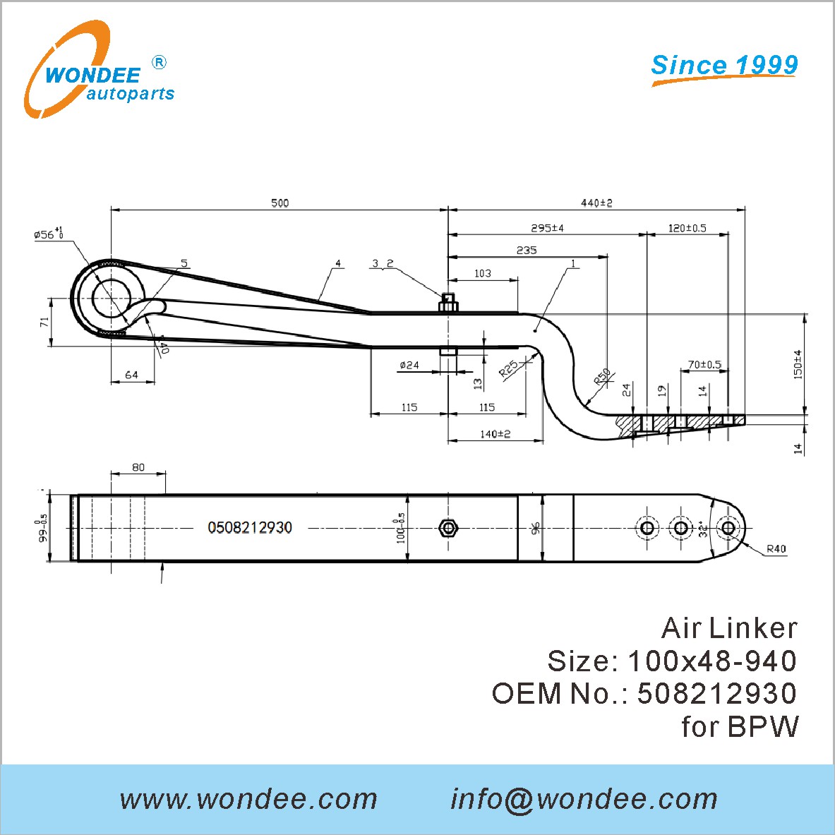 Wondee Autoparts Air Linker OEM 508212930 لـ BPW