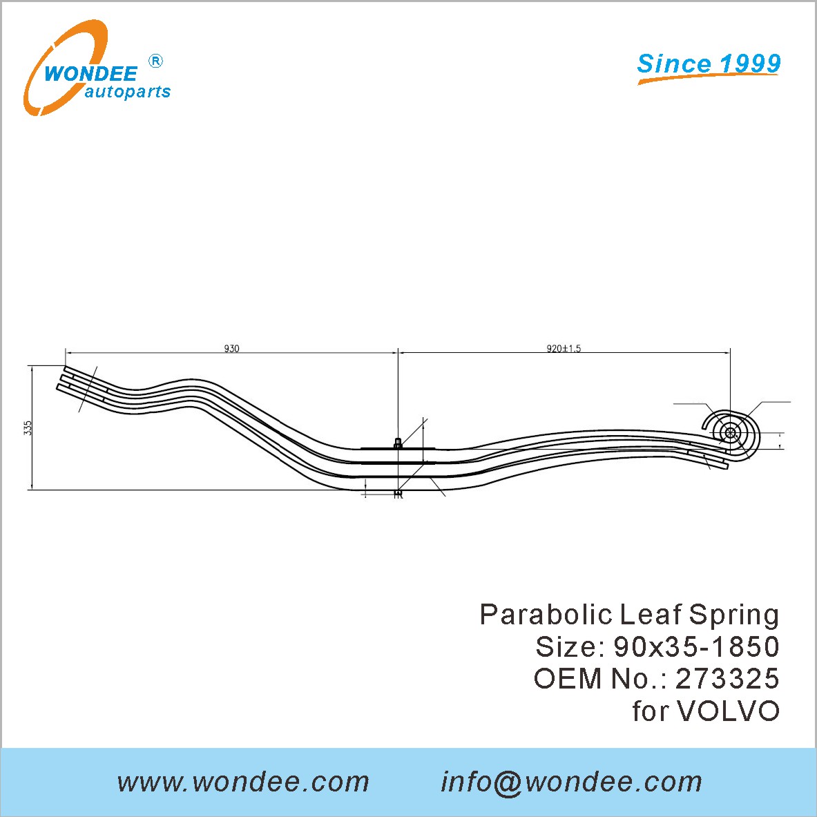 WONDEE HUSTER DIRCTION LEAP Spring OEM 273325 for Volvo