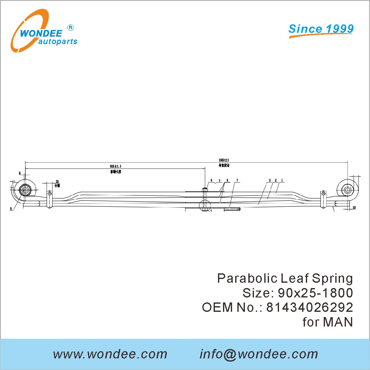 WONDEE HUSTER DIRCTION PARABOLIC SPRING OEM 81434026292 for Man