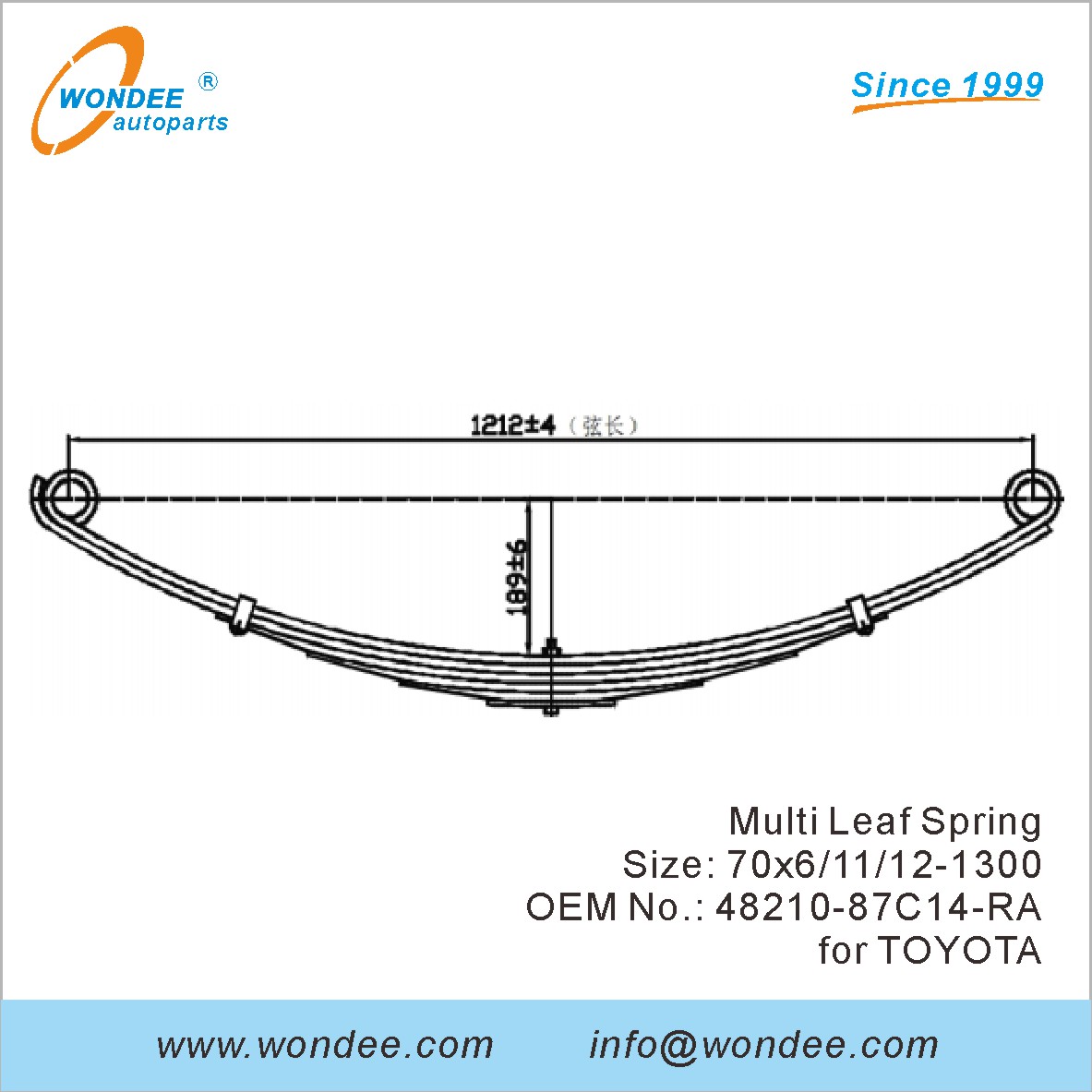 Wondee Light Duty Truck Spring OEM 48210-87C14-RA لـ Toyota