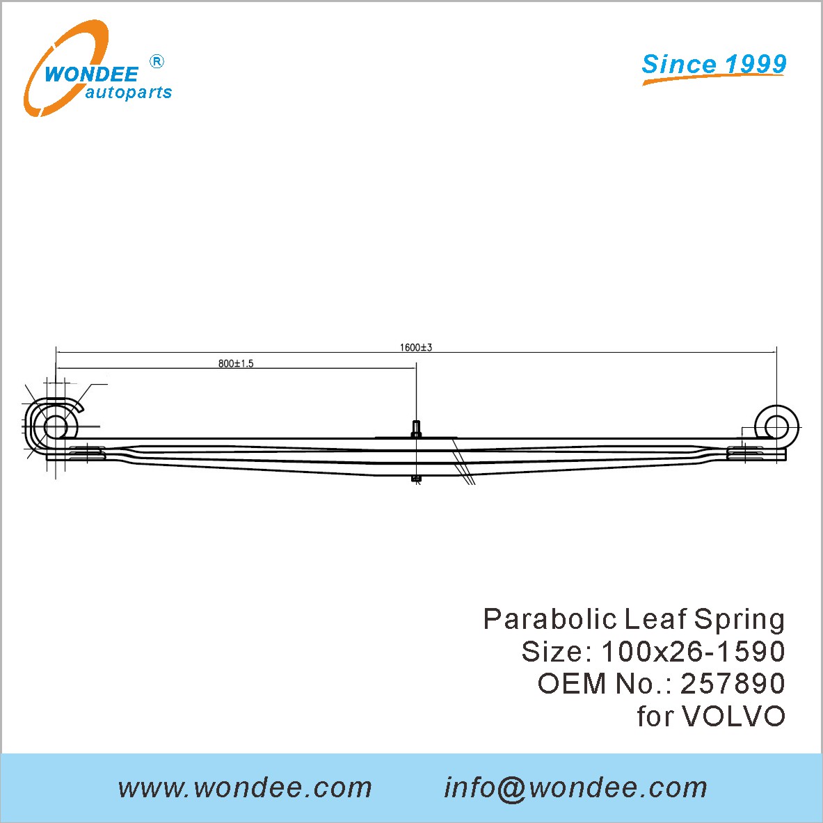 WONDEE HUSTER DIRCTION LEAP Spring OEM 257890 for Volvo