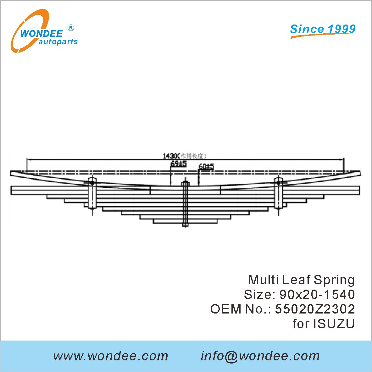 Wondee شاحنة الشاحنة الثقيلة الربيع OEM 55020Z2302 لإيزوزو