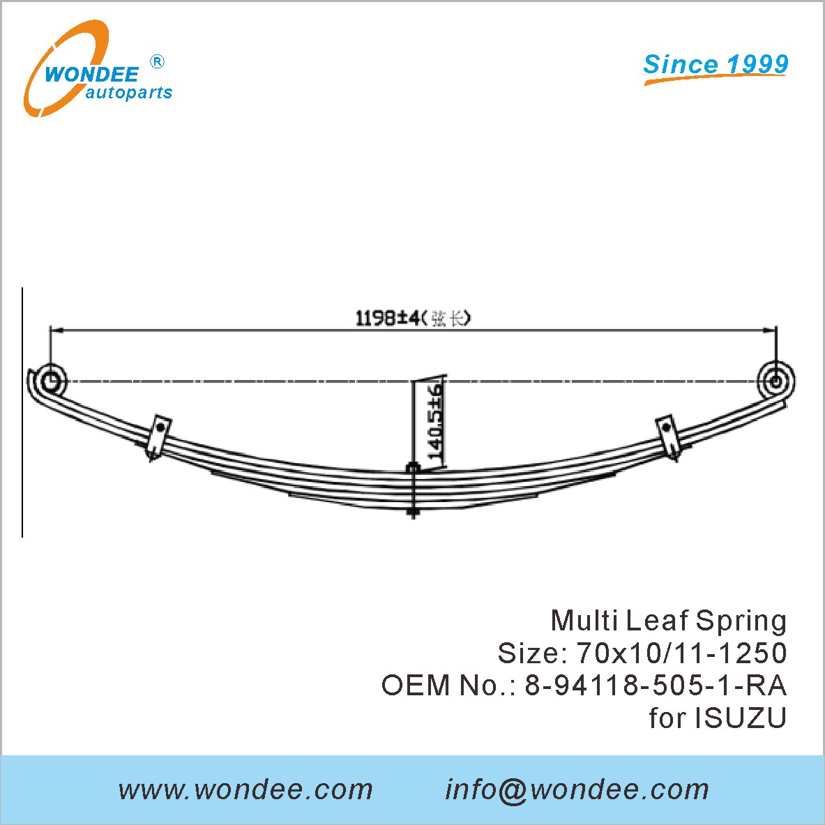 Wondee Light Duty Truck Spring OEM 8-94118-505-1-RA لـ ISUZU