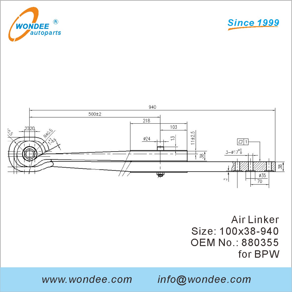 Wondee Autoparts Air Linker OEM 880355 لـ BPW