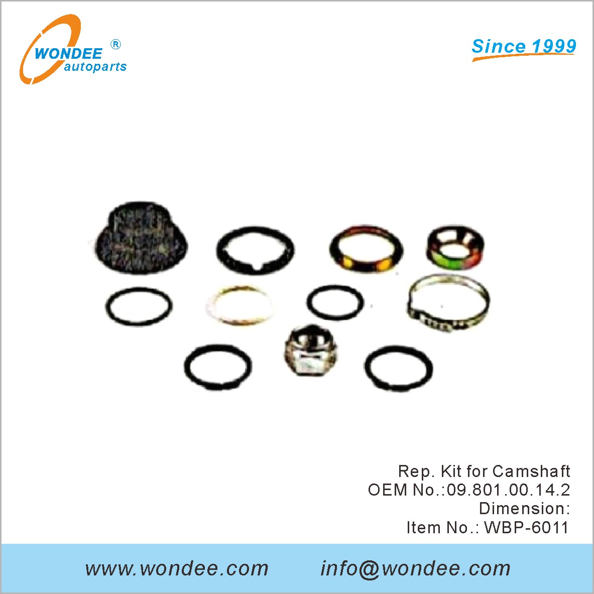 طقم مندوب لعمود الحدبات OEM 0980100142 لـ BPW من Wondee
