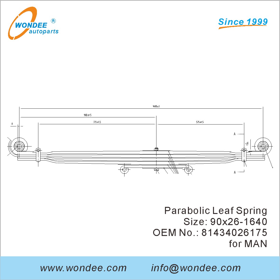 WONDEE HUSTER DUTICH PARABOLIC SPRING OEM 81434026175 for Man