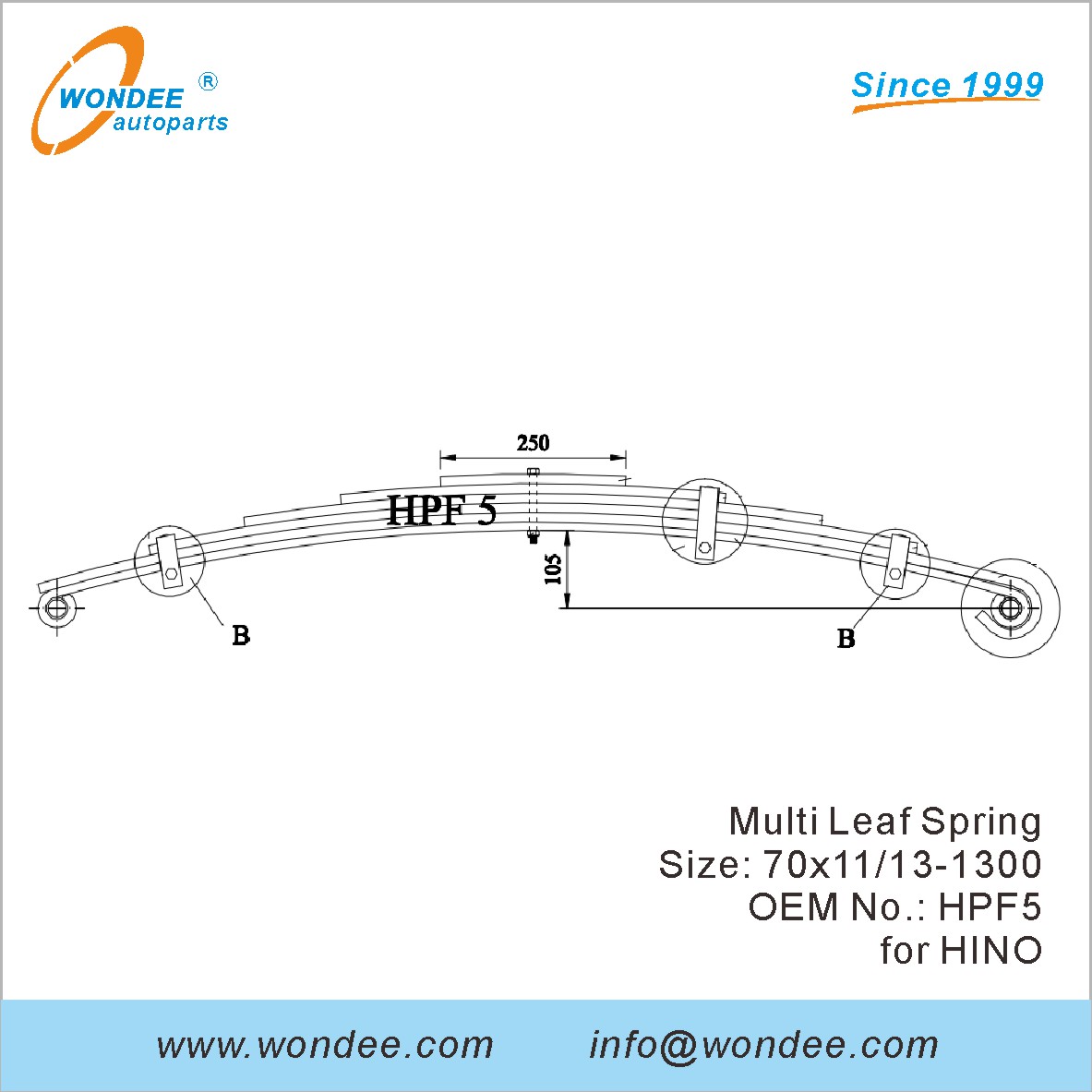 Wondee Light Duty Truck Leaf Spring OEM HPF5 لـ Hino