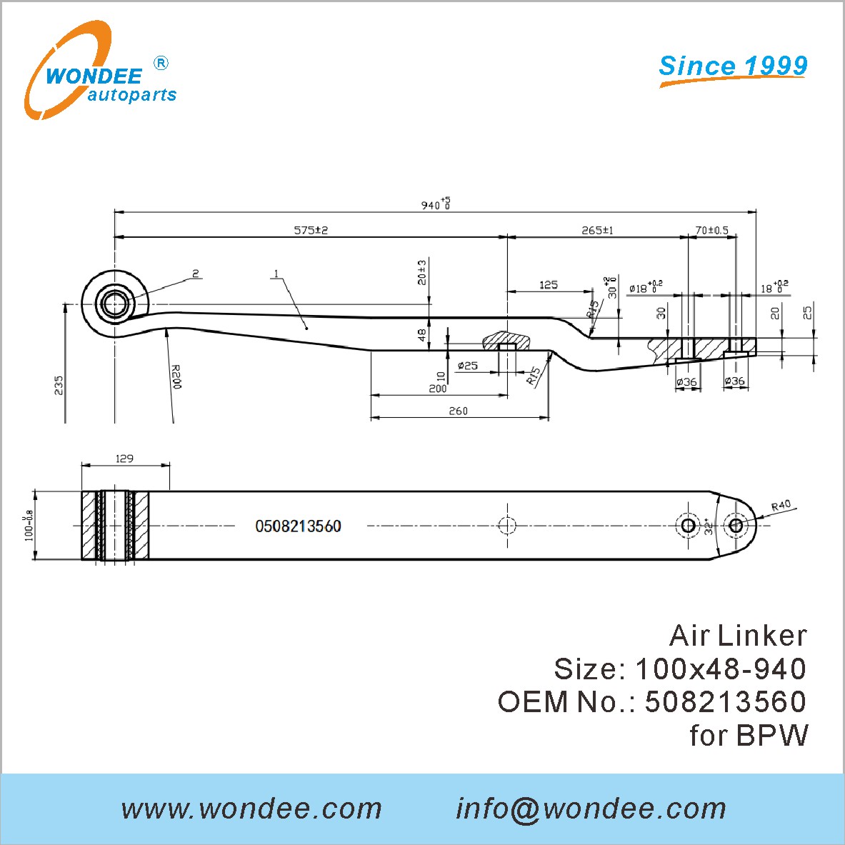 Wondee Autoparts Air Linker OEM 508213560 لـ BPW