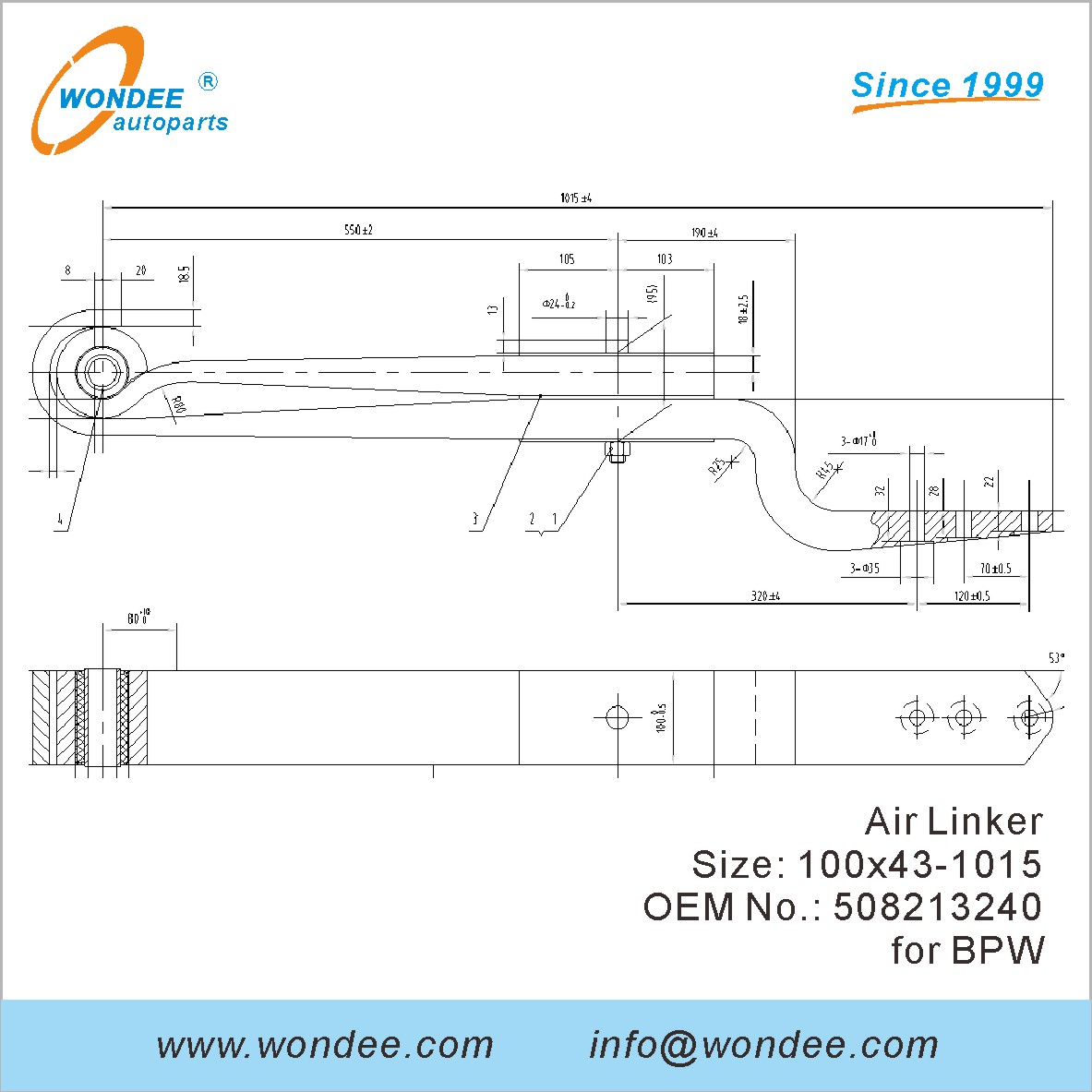 Wondee Autoparts Air Linker OEM 508213240 لـ BPW