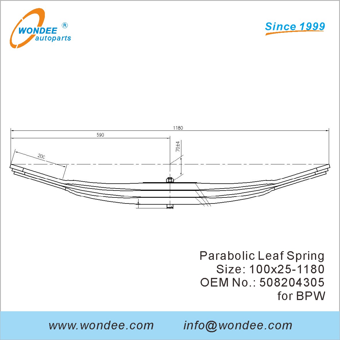 Wondee Light Duty Leaf Spring OEM 508204305 لـ BPW