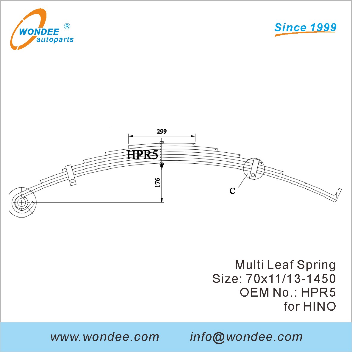 Wondee Light Duty Truck Leaf Spring OEM HPR5 لـ Hino