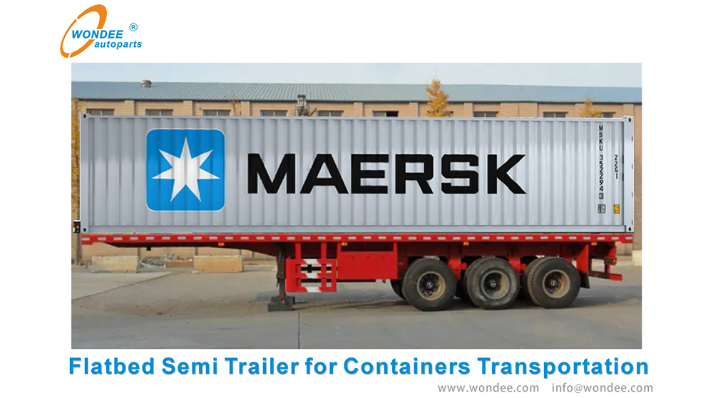 Wondee Flatbed Semi مقطورة للحاوية