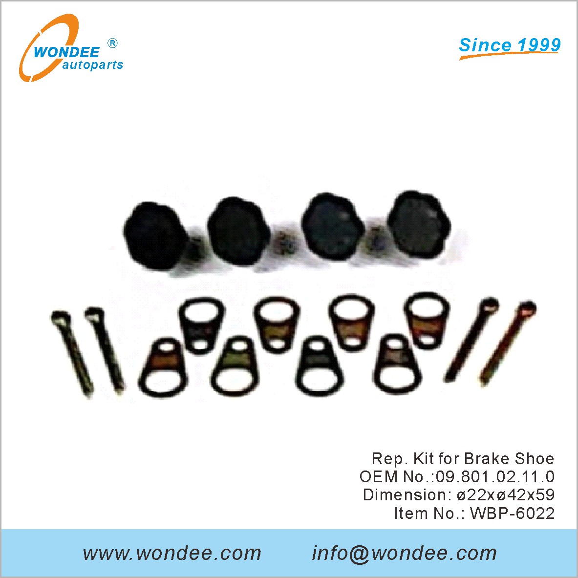 طقم مندوب لفرامل حذاء OEM 0980102110 لـ BPW من Wondee