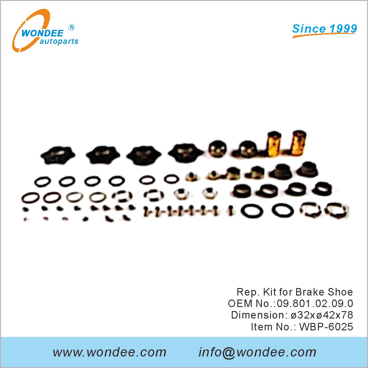 طقم مندوب لفرامل حذاء OEM 0980102090 لـ BPW من Wondee