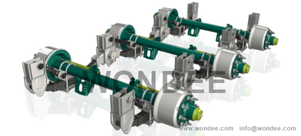 3-Axle نوع الأمريكي Underslung تعليق ميكانيكي من الصين الصانع / الأوتوبارت Wondee