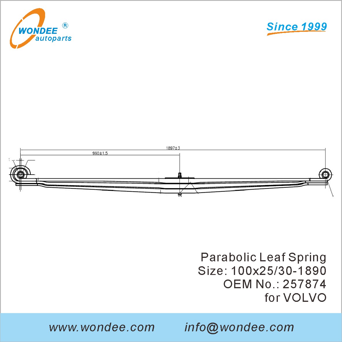 WONDEE HUSTER DIRCTION LEAP Spring OEM 257874 for Volvo
