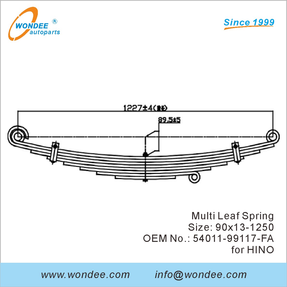 Wondee شاحنة الشاحنة الثقيلة الربيع OEM 54011-99117-FA لـ Hino