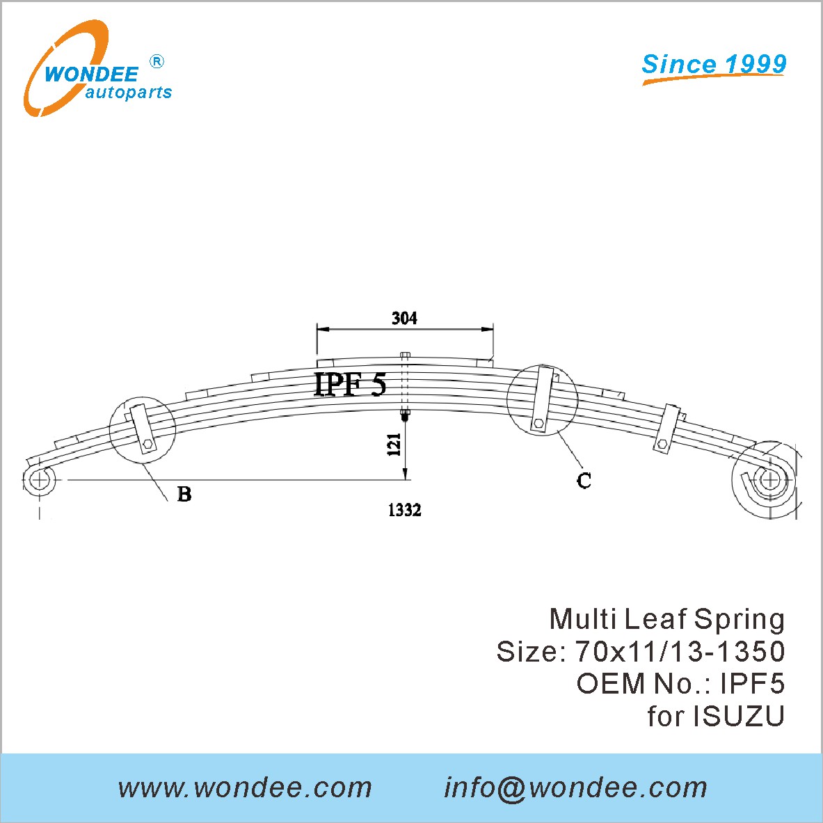 Wondee Light Duty Truck Leaf Spring OEM IPF5 for Isuzu