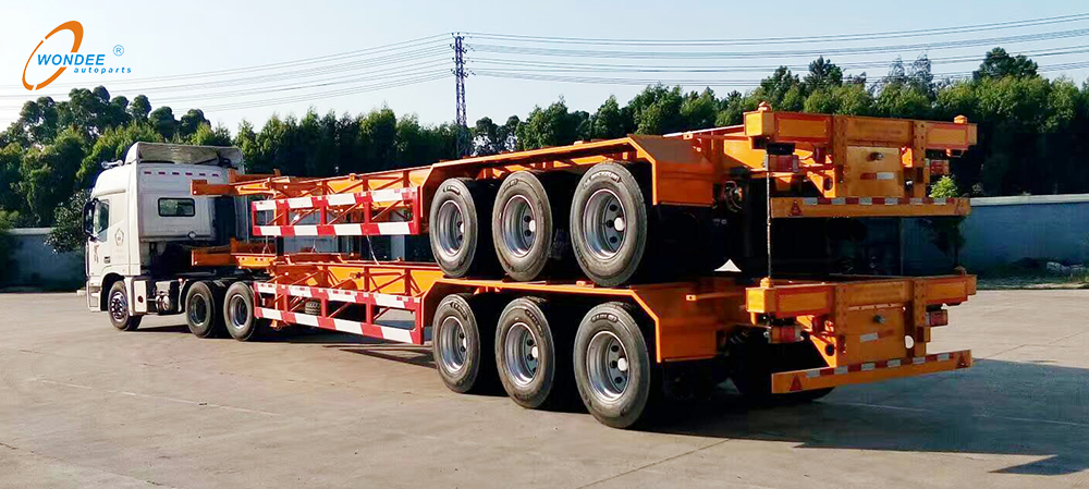 Wondee autoparts الثقيلة 3-axle هيكل عظمي نصف مقطورة من الصين الصانع