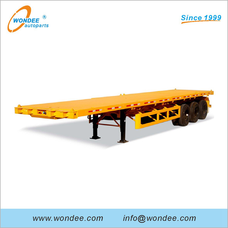 2-axle 3-axle 40 Feet Flatbed نصف مقطورات للحاويات ونقل البضائع السائبة