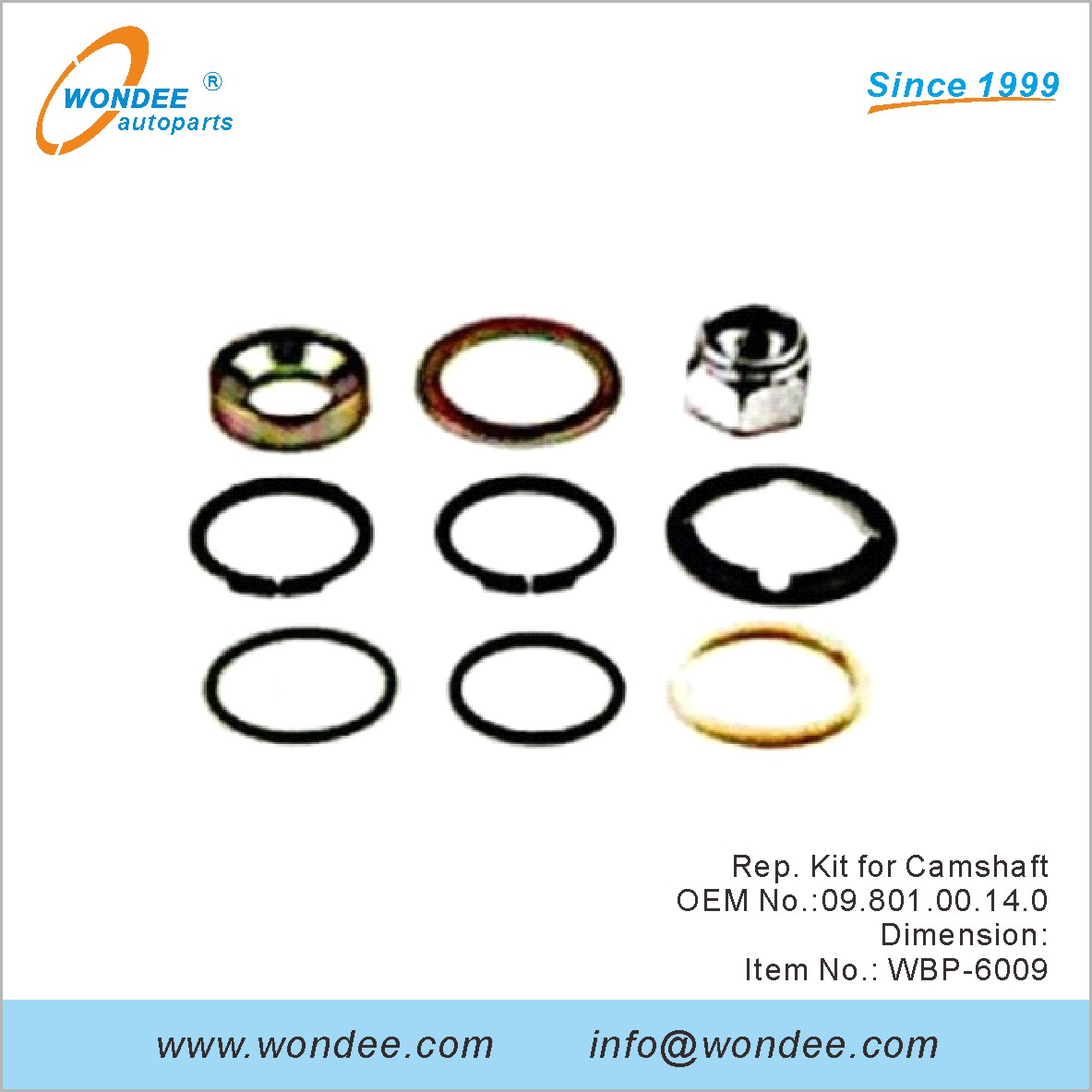 طقم مندوب لعمود الحدبات OEM 0980100140 لـ BPW من Wondee