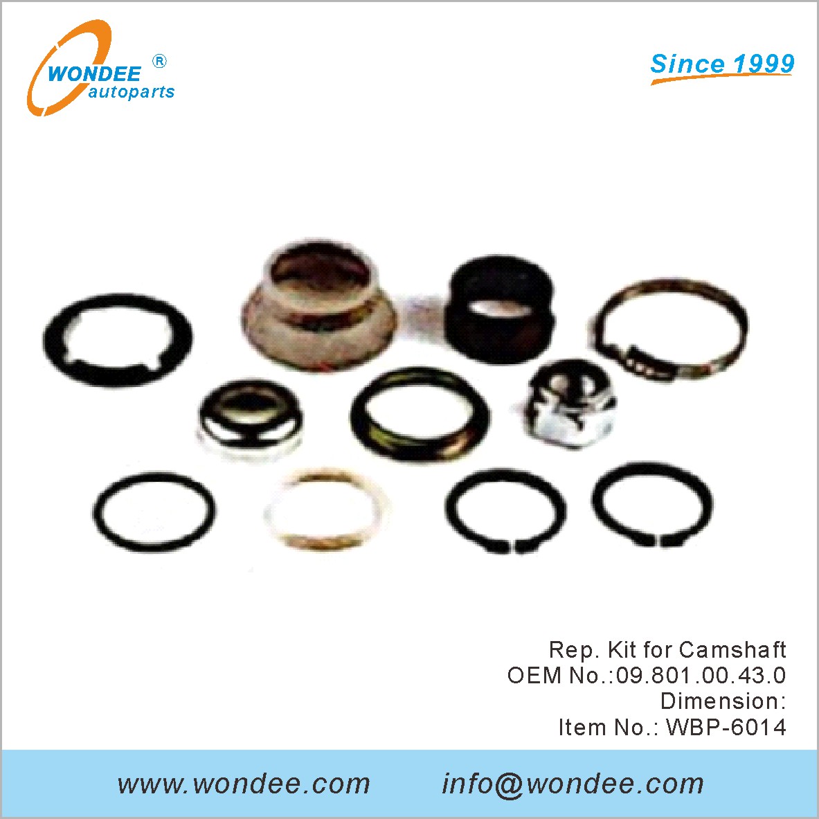 طقم مندوب لعمود الحدبات OEM 0980100430 لـ BPW من Wondee