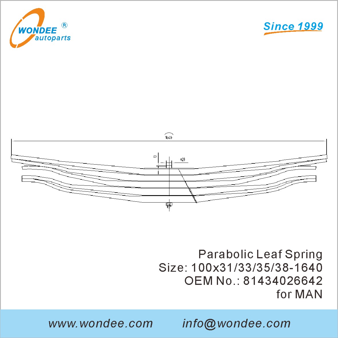 WONDEE HUSTER DUTICH PARABOLIC SPRING OEM 81434026642 للرجل