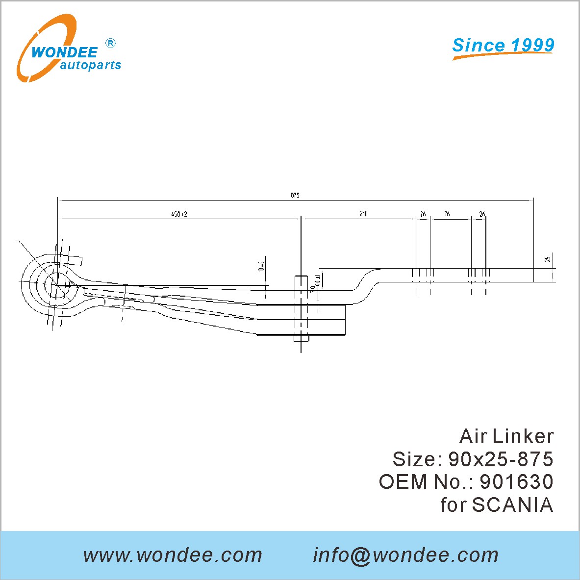 Wondee Autoparts Air Linker OEM 901630 لـ Scania