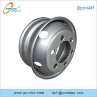 حافة عجلة فولاذية مقاس 8.25 × 22.5 بوصة لشبه المقطورات الثقيلة وقطع غيار الشاحنات