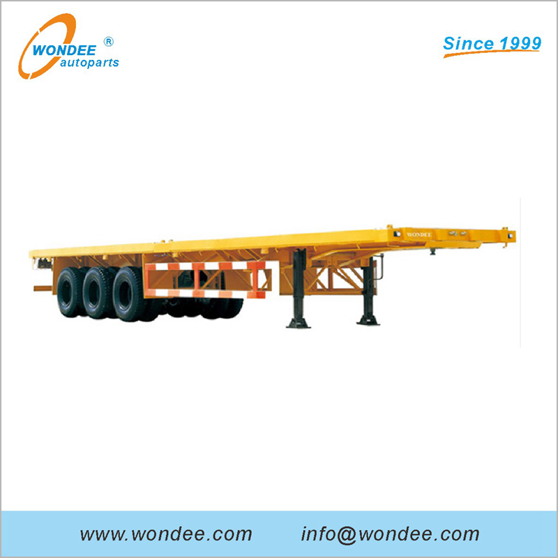 2-axle 3-axle 40 Feet Flatbed نصف مقطورات للحاويات ونقل البضائع السائبة