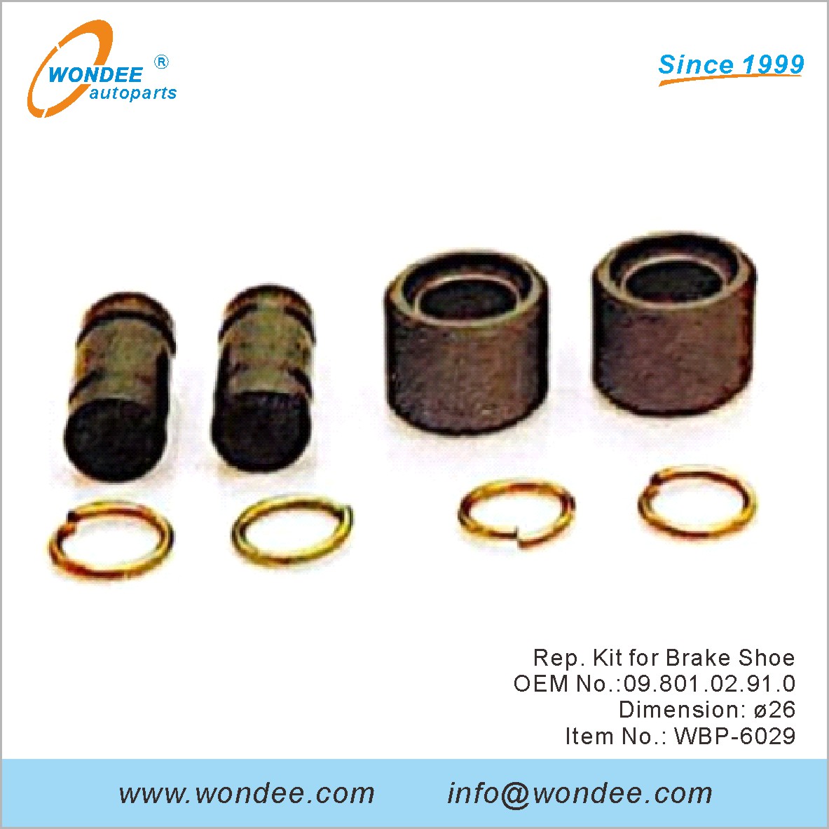 طقم مندوب لفرامل حذاء OEM 0980102910 لـ BPW من Wondee