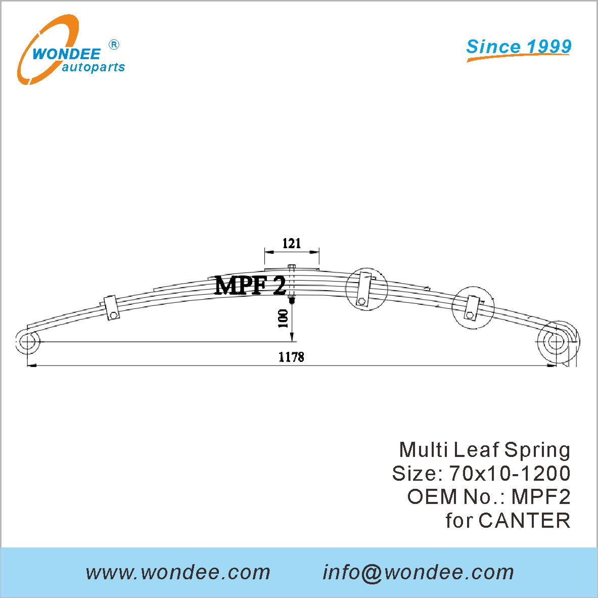 Wondee Light Duty Truck Leaf Spring OEM MPF2 لـ Canter