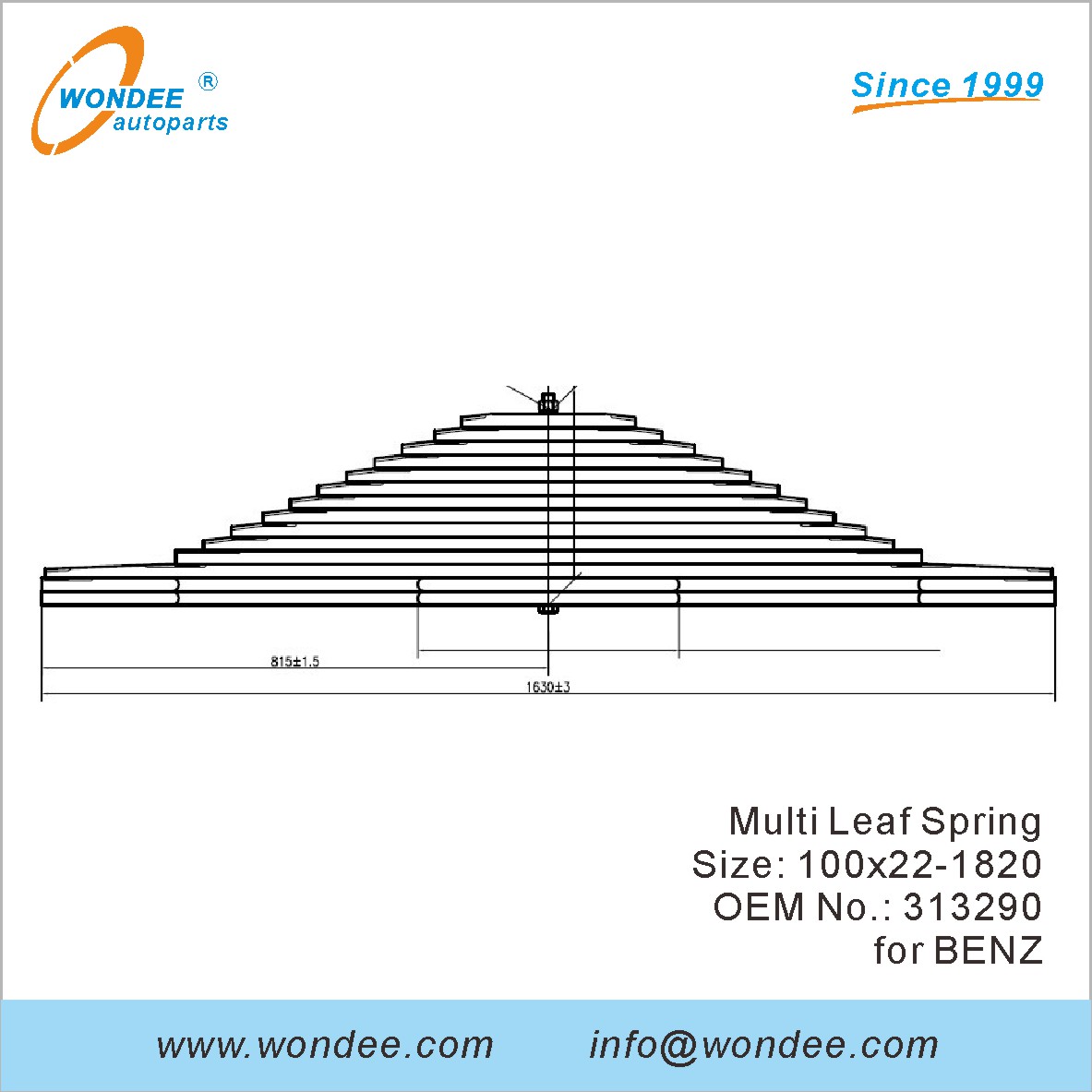 Wondee شاحنة الشاحنة الشاقة الربيع OEM 313290 لبنز